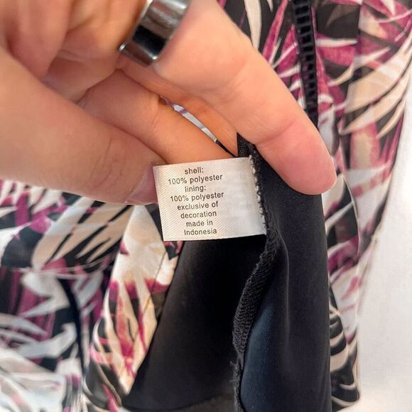 Lane Bryant Palm Open Shoulder Blouse 24 - Picture 3 of 7